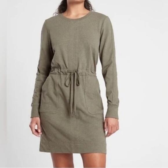Athleta Dresses & Skirts - Athleta Olive Green Heather Farallon Dress size small